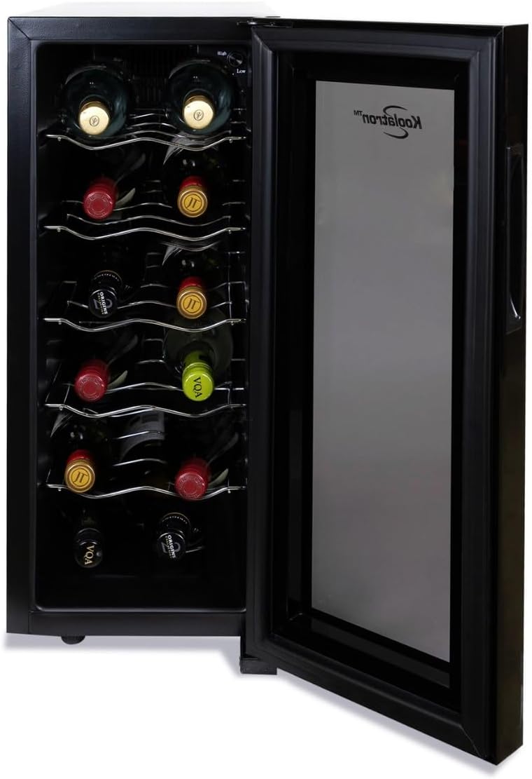 51hSQGW9nnL._AC_SL1200 Koolatron Urban Series 12 Weinkühler, Thermoelektrischer Weinkühler, 1 cu. ft. Frestanding Wine Cellar für Home Bar, kleine Küche, Apartment, Condo, Cottage, Wohnmobil