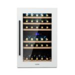 Klarstein Weinkühlschrank, 1 Zonen Getränkekühlschrank, Kleiner Einbau-Weinschrank Schmal, 57L Wein-Kühlschrank mit Glastür, Indoor/Outdoor Flaschenkühlschrank, Wine Fridge 5-22°C, 24 Flaschen