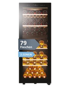 Haier Weinkühlschrank klein 50 SERIE 7 HWS42GDAU1 I 42 Flaschen Weinklimaschrank I Neue Technologie für perfekte Lagerung I Weinkühlschrank 2 Zonen, UV-Glastür & Holzregale I Wi-Fi I Wine fridge