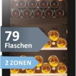 Haier Weinkühlschrank 50 SERIE 5 HWS79GDG I Weinklimaschrank für 79 Flaschen I Neue Technologie für beste Lagerung I Weinkühlschrank 2 Zonen, UV-Glastür & 5 Holzregalen I Wine Fridge vibrationsarm
