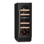 Klarstein Weinkühlschrank Freistehend, Kleiner Getränkekühlschrank Schmal, 2 Zonen Weinkühlschrank mit Glastür, Indoor/Outdoor Beersafe, Kühlschrank Klein mit LED-Lichter, 5-18°C, 73 Flaschen