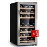 Klarstein Vinamour Weinkühlschrank 2 Zonen - 24 Flaschen, 5-18 °C, Touch-Steuerung, LED-Beleuchtung, Freistehend, Edelstahl-Doppeltür, Weinklimaschrank