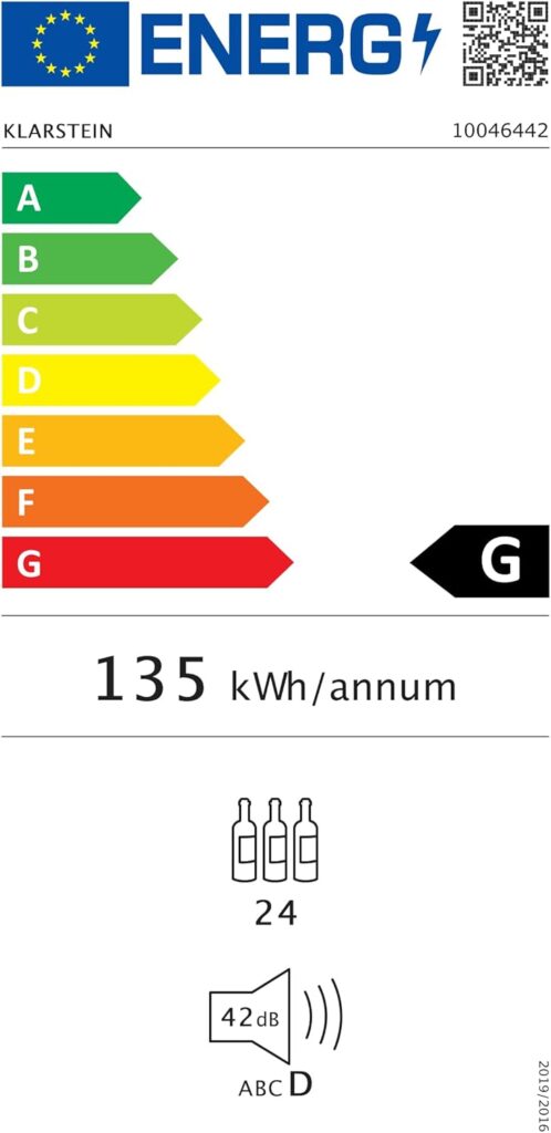 Klarstein Vinamour Weinkühlschrank 2 Zonen - 24 Flaschen, 5-18 °C, Touch-Steuerung, LED-Beleuchtung, Freistehend, Edelstahl-Doppeltür, Weinklimaschrank