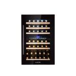 Klarstein Weinkühlschrank, 1 Zonen Getränkekühlschrank, Kleiner Einbau-Weinschrank Schmal, 57L Wein-Kühlschrank mit Glastür, Indoor/Outdoor Flaschenkühlschrank, Wine Fridge 5-22°C, 24 Flaschen