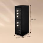 Klarstein Weinkühlschrank Freistehend, Kleiner Getränkekühlschrank Schmal, 2 Zone Weinkühlschrank mit Glastür, Indoor/Outdoor Beersafe, Kühlschrank Klein mit UV-Schutz, 5-18°C, 39 Flaschen