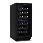 Klarstein Weinkühlschrank Freistehend, Kleiner Getränkekühlschrank Schmal, 2 Zonen Weinkühlschrank mit Glastür, Indoor/Outdoor Beersafe, Kühlschrank Klein mit LED-Lichter, 5-18°C, 73 Flaschen