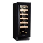 Klarstein Weinkühlschrank Freistehend, Kleiner Getränkekühlschrank Schmal, 2 Zonen Weinkühlschrank mit Glastür, Indoor/Outdoor Beersafe, Kühlschrank Klein mit LED-Lichter, 5-18°C, 73 Flaschen