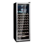 Klarstein Vinamour Weinkühlschrank 2 Zonen - 24 Flaschen, 5-18 °C, Touch-Steuerung, LED-Beleuchtung, Freistehend, Edelstahl-Doppeltür, Weinklimaschrank