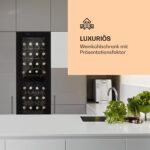 Klarstein Weinkühlschrank Freistehend, Kleiner Getränkekühlschrank Schmal, 2 Zone Weinkühlschrank mit Glastür, Indoor/Outdoor Beersafe, Kühlschrank Klein mit UV-Schutz, 5-18°C, 39 Flaschen