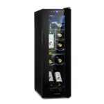 Klarstein Weinkühlschrank Freistehend, Kleiner Getränkekühlschrank Schmal, 2 Zone Weinkühlschrank mit Glastür, Indoor/Outdoor Beersafe, Kühlschrank Klein mit UV-Schutz, 5-18°C, 39 Flaschen