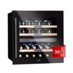 Klarstein Weinkühlschrank, 1 Zonen Getränkekühlschrank, Kleiner Einbau-Weinschrank Schmal, 57L Wein-Kühlschrank mit Glastür, Indoor/Outdoor Flaschenkühlschrank, Wine Fridge 5-22°C, 24 Flaschen