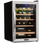 Klarstein Vinamour Weinkühlschrank 2 Zonen - 24 Flaschen, 5-18 °C, Touch-Steuerung, LED-Beleuchtung, Freistehend, Edelstahl-Doppeltür, Weinklimaschrank