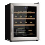 Klarstein Vinamour Weinkühlschrank 2 Zonen - 24 Flaschen, 5-18 °C, Touch-Steuerung, LED-Beleuchtung, Freistehend, Edelstahl-Doppeltür, Weinklimaschrank