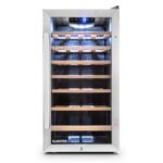 Klarstein Vinamour Weinkühlschrank 2 Zonen - 24 Flaschen, 5-18 °C, Touch-Steuerung, LED-Beleuchtung, Freistehend, Edelstahl-Doppeltür, Weinklimaschrank