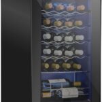 Schmécké - Weinkühlschrank mit 24 abschließbaren Flaschen, großer nicht eingebauter Weinkeller | 41f-64f mit digitaler Temperaturregelung für Rotwein, Weißwein, Champagner oder Sekt, Schwarz