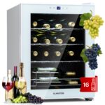 Klarstein Weinkühlschrank Freistehend, Kleiner Getränkekühlschrank Schmal, 2 Zone Weinkühlschrank mit Glastür, Indoor/Outdoor Beersafe, Kühlschrank Klein mit UV-Schutz, 5-18°C, 39 Flaschen