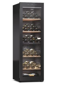 Haier Weinkühlschrank klein 50 SERIE 7 HWS42GDAU1 I 42 Flaschen Weinklimaschrank I Neue Technologie für perfekte Lagerung I Weinkühlschrank 2 Zonen, UV-Glastür & Holzregale I Wi-Fi I Wine fridge