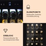 Klarstein Weinkühlschrank Freistehend, Kleiner Getränkekühlschrank Schmal, 2 Zone Weinkühlschrank mit Glastür, Indoor/Outdoor Beersafe, Kühlschrank Klein mit UV-Schutz, 5-18°C, 39 Flaschen