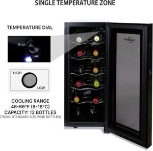 Koolatron Urban Series 12 Weinkühler, Thermoelektrischer Weinkühler, 1 cu. ft. Frestanding Wine Cellar für Home Bar, kleine Küche, Apartment, Condo, Cottage, Wohnmobil