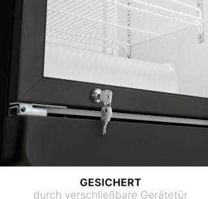 Bomann® Kühlschrank mit Glastür | Getränkekühlschrank abschließbar | 6 höhenverstellbare Ablagen | 30kg je Ablage | 347 Liter | Kühlschrank groß | Flaschenkühlschrank m. LED-Licht | KSG 7351 schwarz