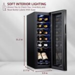 Schmecke 12 Flaschen Kompressor Weinkühler Kühlschrank mit Schloss | großer freistehender Weinkeller | 41f-64f Digitale Temperaturregelung Weinkühlschrank für Rot, Weiß, Sekt oder Sekt - Schwarz
